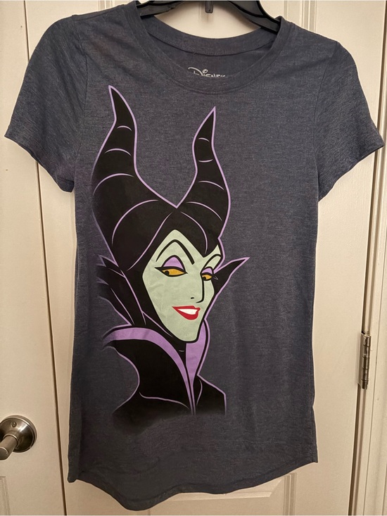 Disney Tops - Disney Charcoal Tee with Purple and Green Maleficent Graphic